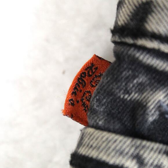 Robins Jean Long Flap Mens 36 Black Gray Studded Biker Y2K D5851 BRNSNAKE - Picture 7 of 12